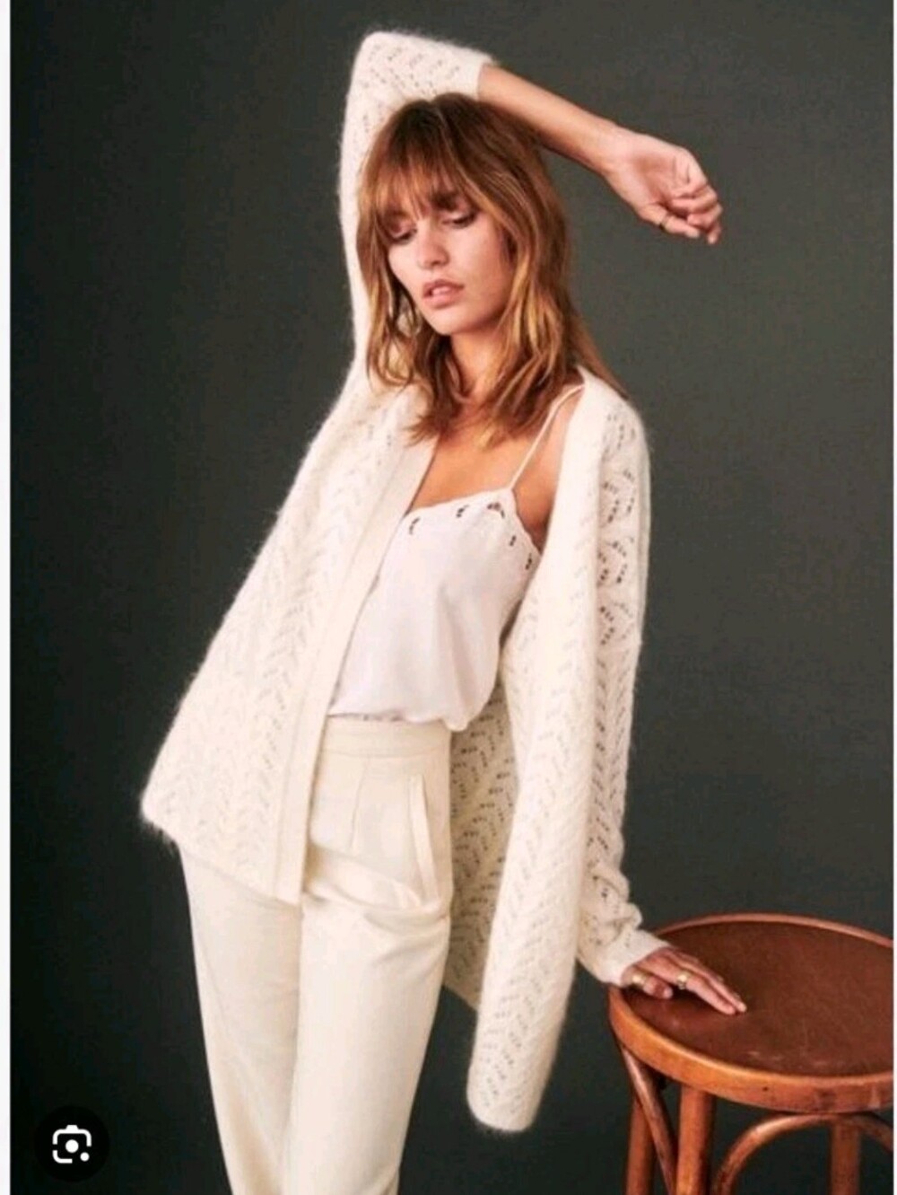 🆕SEZANE Georges Mohair Open Front Cardigan Jumper